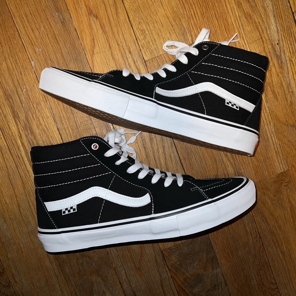 Vans Skate Sk8-Hi Pro Black/White Men Size 13/Women 11.5 Pop Cush NEW.NWB.DS